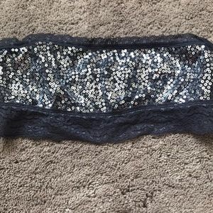 Gray Sequined Bandeau